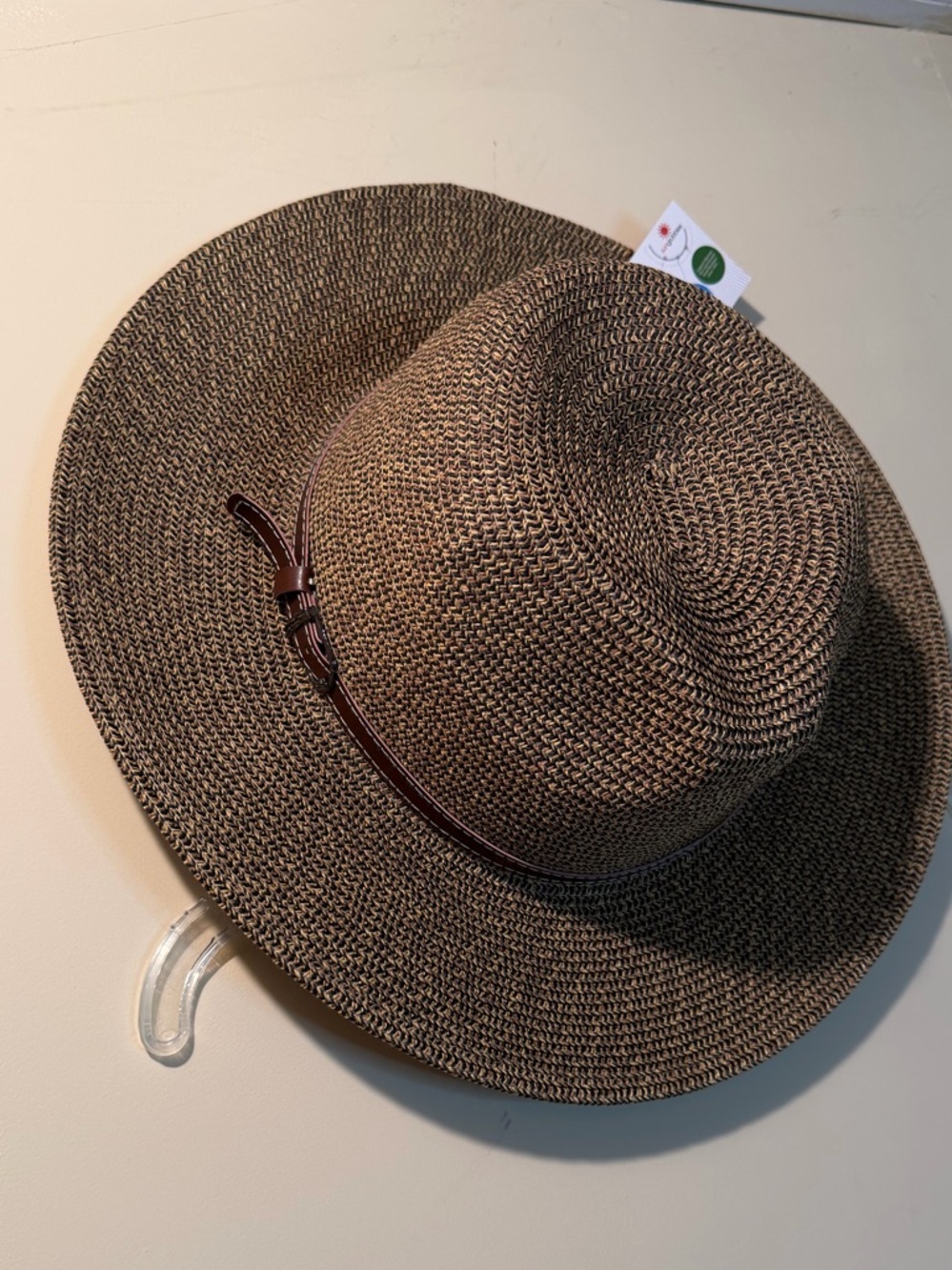 Women’s Brown Straw Fedora Hat with Slim Band